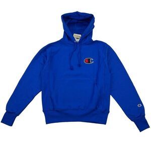 New Champion Men Blue Hoody Long Sleeve Sport Casual Pullover Sweatshirt US S